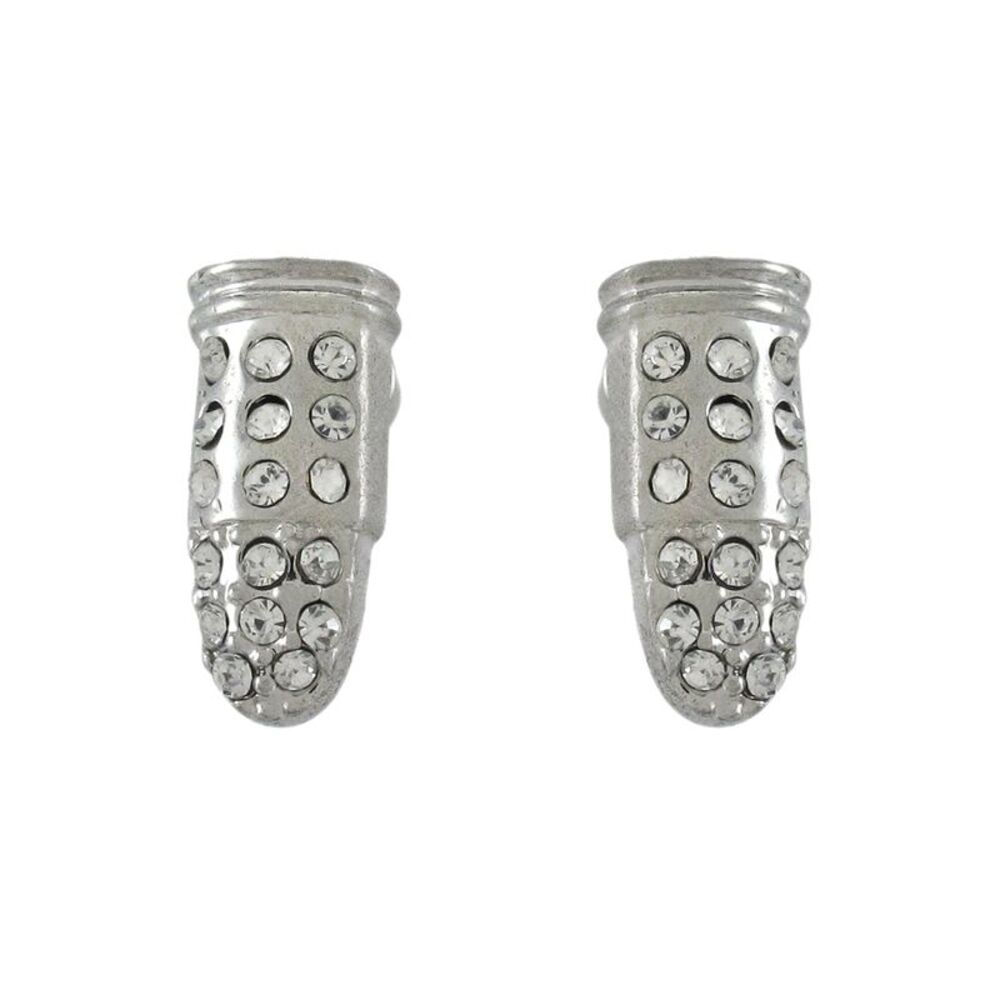 Beautiful Chrome Bullet Rhinestone Stud Earrings